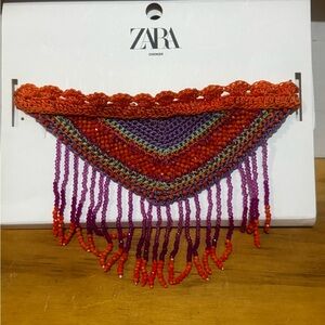 Zara Orange and Purple Beaded Choker